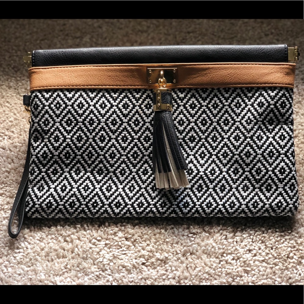 Aldo Brown-Black-White Clutch